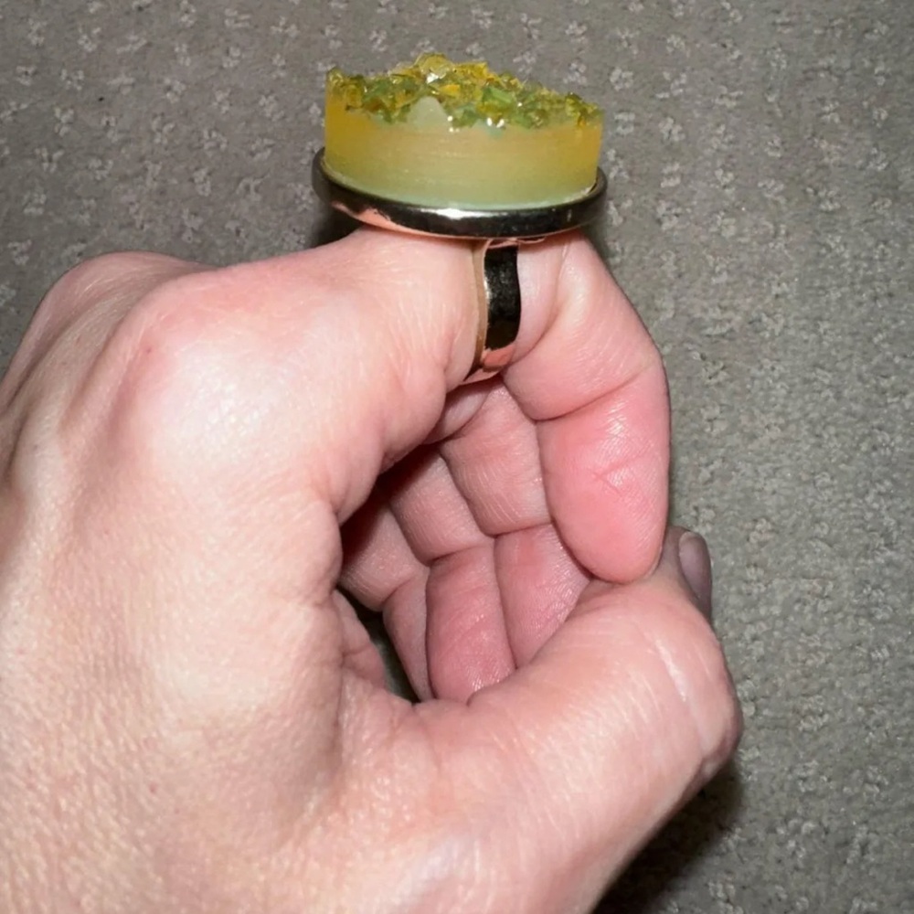 Julie Vos Gold and Yellow Crystal Ring size 6